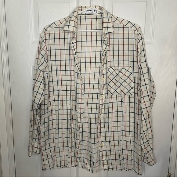 Burberry’s Vintage Burberry London Plaid Button Down 100% Cotton Top Medium - Picture 2 of 7